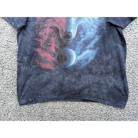 The Mountain Shirt Mens 2XL Wolf Moon Space Short Sleeve Colorful Tie Dye Blue - Picture 4 of 12